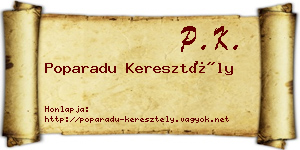 Poparadu Keresztély névjegykártya